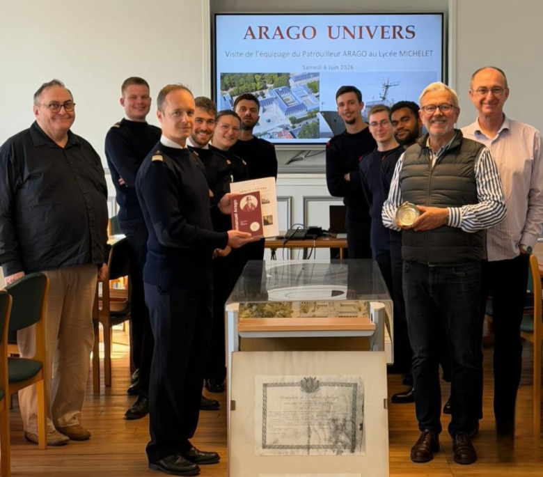 Délégation de l'équipage du patrouilleur ARAGO et les membres du bureau de l'assoc.iation Arago Univers. 6.06.2026 Lycée Michelet de Vanves